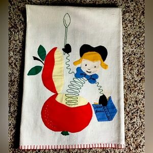 Vintage Appliquéd Tea Towel